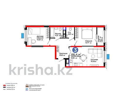3-комнатная квартира · 67 м², Калдаякова за ~ 33.8 млн 〒 в Шымкенте, Туран р-н