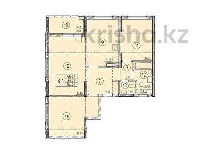 3-бөлмелі пәтер · 84.26 м² · 9/12 қабат, Исмаилова 43 — ЖАС ОРКЕН, пересечение ул Парковой и Исмаилова, бағасы: ~ 37.9 млн ₸ в Петропавловске