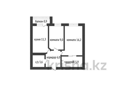 2-комнатная квартира · 52.9 м² · 6/6 этаж, назарбаева 223 за 21 млн 〒 в Костанае