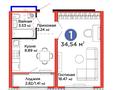 1-комнатная квартира · 34.5 м² · 5/17 этаж, Улы Дала 12 — С Ч. Айтматовой за 25.5 млн ₸ в Астане, Нура р-н — фото 6