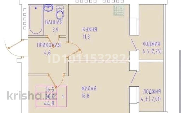 1-комнатная квартира · 44.8 м² · 2/5 этаж, токая 77 за ~ 14.8 млн 〒 в Уральске — фото 2