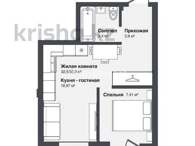 1-комнатная квартира · 40.43 м² · 2/4 этаж, Ал Кожа ата 4 — Шаимерденова за 10 млн ₸ в Туркестане