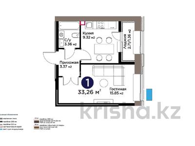 1-бөлмелі пәтер · 33 м² · 5/14 қабат, Е 101 5, бағасы: 24 млн 〒 в Астане, Нура р-н