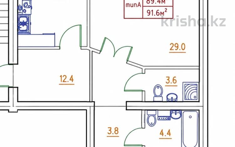 2-комнатная квартира · 91.6 м² · 1/5 этаж, мкр. Алтын орда, Санкибай батыра 38б — За магазином Сулпак за 28 млн ₸ в Актобе — фото 2
