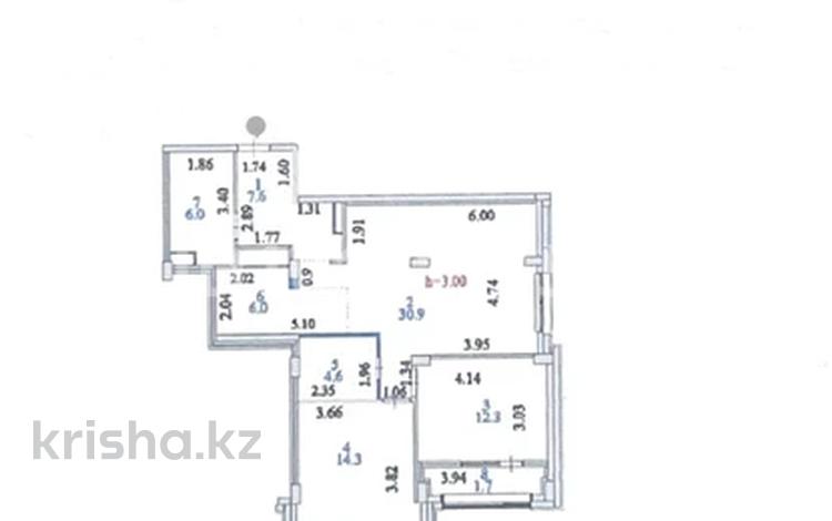 3-комнатная квартира · 83.4 м² · 3/10 этаж, Тыныбаева 14 за 86 млн ₸ в Астане, Алматы р-н — фото 2