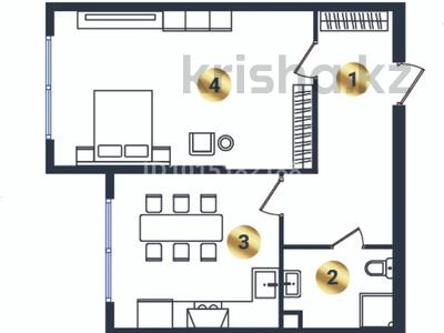 1-комнатная квартира · 54.2 м² · 7/9 этаж, мкр Кайрат, Сыбызгы 100 за 27.5 млн ₸ в Алматы, Турксибский р-н
