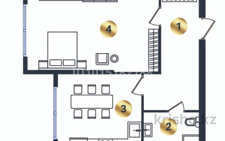 1-комнатная квартира · 54.2 м² · 7/9 этаж, мкр Кайрат, Сыбызгы 100 за 27.5 млн ₸ в Алматы, Турксибский р-н — фото 2