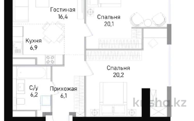 3-бөлмелі пәтер · 78 м² · 10/16 қабат, Ауэзова 3А/1 — Гоголя, бағасы: 62.4 млн ₸ в Алматы, Алмалинский р-н — фото 12