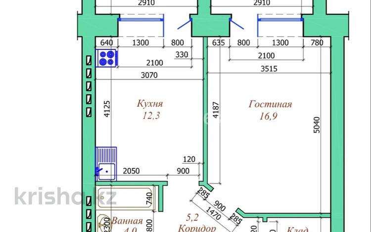 1-бөлмелі пәтер · 45.5 м² · 5/9 қабат, Алтын орда ш/а. д2 — Микрорайон Алтый Орда, бағасы: 17 млн ₸ в Актобе, мкр. Алтын орда — фото 3