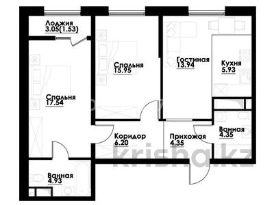3-бөлмелі пәтер · 75 м² · 8/12 қабат, ул. Фадеева, 38г 38г, бағасы: 48.5 млн ₸ в Алматы, Алатауский р-н