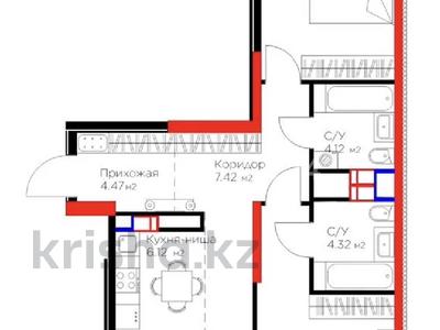 3-комнатная квартира · 74.23 м² · 14/15 этаж, Рыскулова 33 за 46.5 млн 〒 в Шымкенте
