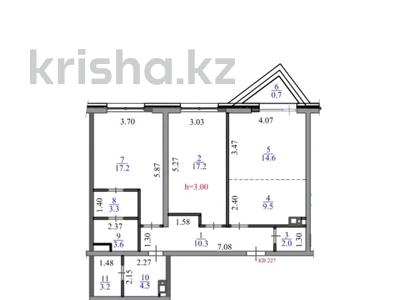 3-бөлмелі пәтер · 86.1 м² · 12/12 қабат, Сагадат Нурмагамбетов 71, бағасы: 73.2 млн ₸ в Алматы, Медеуский р-н