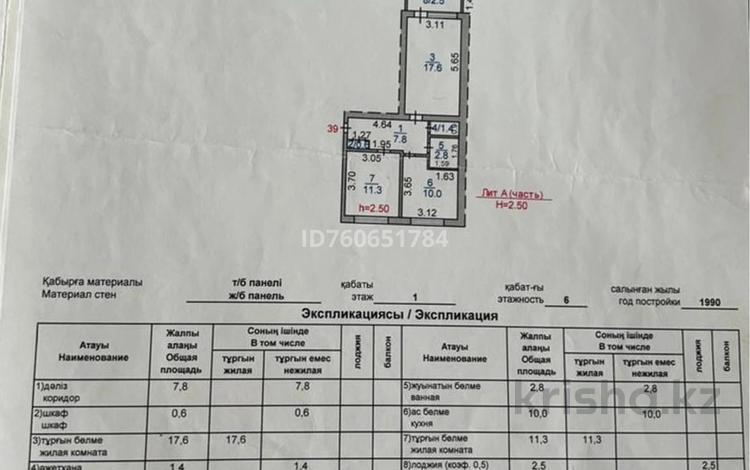 2-комнатная квартира · 54 м² · 1/6 этаж, 5в 8 за 7.2 млн ₸ в Житикаре — фото 2