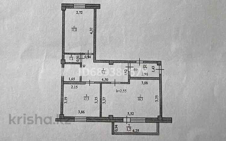 2-бөлмелі пәтер · 59.8 м² · 9/9 қабат, Қонаев ш/а. 57, бағасы: 23 млн ₸ в Уральске, мкр Кунаева — фото 2