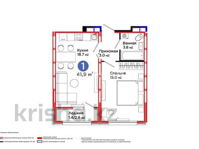 2-бөлмелі пәтер · 41.9 м² · 11/14 қабат, С 902 8, бағасы: 25 млн 〒 в Астане, Сарыарка р-н