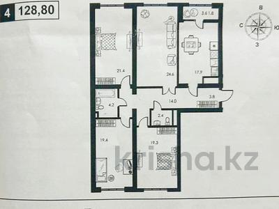 4-комнатная квартира, 128.8 м², 2/12 этаж, Утеген батыра 11 за 78.5 млн 〒 в Алматы, Ауэзовский р-н