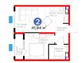 2-комнатная квартира · 41.94 м², Байдибек би 115/10 за ~ 25 млн ₸ в Шымкенте — фото 2