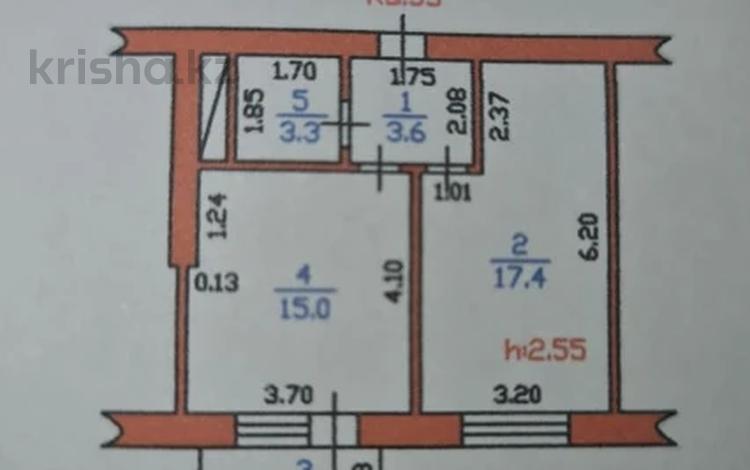 1-комнатная квартира, 40 м², 3/5 этаж, микрорайон 4 20 за 9 млн 〒 в Талдыкоргане, мкр Жастар — фото 2