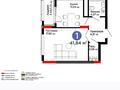 1-комнатная квартира · 41.84 м² · 9/14 этаж, Бухар жырау 20 за 41 млн ₸ в Астане, Нура р-н — фото 15