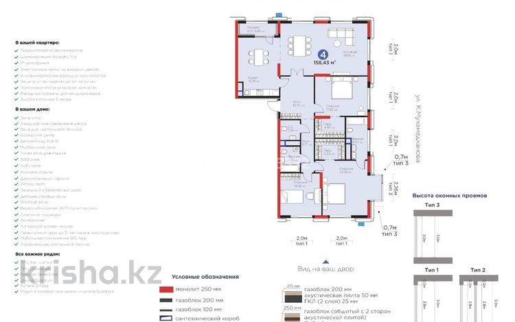 4-комнатная квартира · 160 м² · 12/20 этаж, Кайым Мухамедханов 6/1 — Домалак Ана за ~ 148.9 млн ₸ в Астане, Нура р-н — фото 12