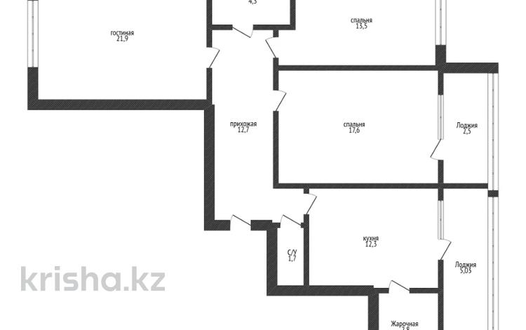 3-бөлмелі пәтер, 93 м², 9/10 қабат, Ауэзова 189Е, бағасы: 28 млн 〒 в Кокшетау — фото 2