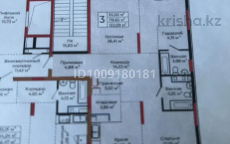 3-комнатная квартира · 123 м² · 4/9 этаж, Токпанова 18 за 79.5 млн ₸ в Астане, Алматы р-н — фото 4