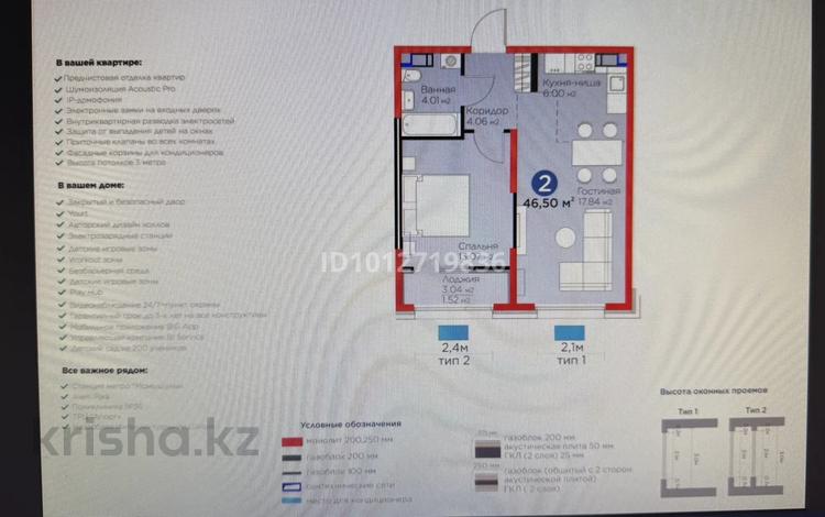 2-комнатная квартира · 46.5 м² · 9/12 этаж, мкр Акжар, Белжайлау 47а за 37.7 млн ₸ в Алматы, Наурызбайский р-н — фото 12