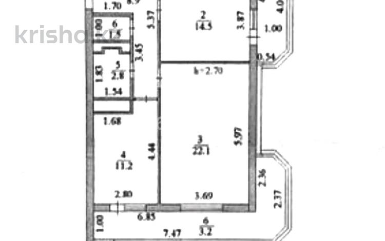 2-бөлмелі пәтер, 67 м², 13/17 қабат, Тауелсиздик 34 — Дворец школьников, Астана Молл, Рахмет, ресторан Туран, бағасы: ~ 27 млн 〒 — фото 2