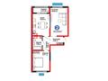 2-бөлмелі пәтер · 63.65 м², ​Тамерлановское шоссе 328, бағасы: ~ 31.3 млн ₸ в Шымкенте, Туран р-н — фото 3
