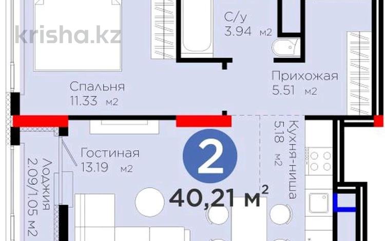 2-бөлмелі пәтер · 40.21 м² · 10/17 қабат, Е 908 уч 18 — Улы дала, бағасы: 25.9 млн ₸ в Астане, Нура р-н — фото 14