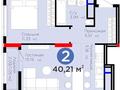 2-бөлмелі пәтер · 40.21 м² · 10/17 қабат, Е 908 уч 18 — Улы дала, бағасы: 25 млн ₸ в Астане, Нура р-н