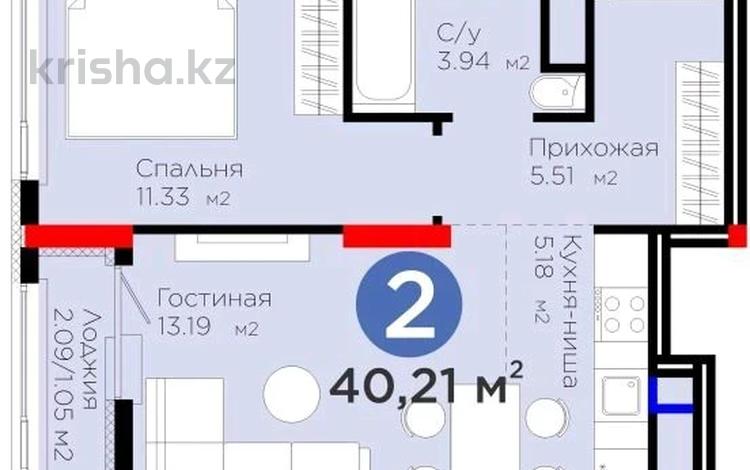 2-бөлмелі пәтер · 40.21 м² · 10/17 қабат, Е 908 уч 18 — Улы дала, бағасы: 25 млн ₸ в Астане, Нура р-н — фото 27