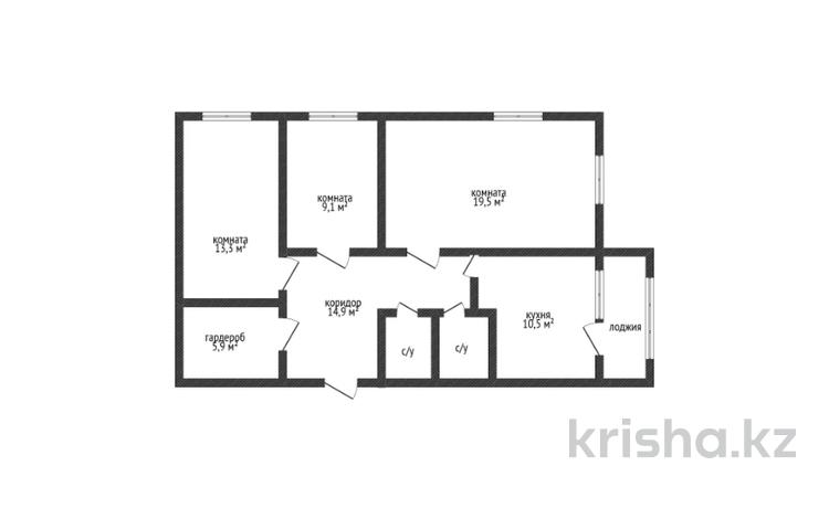 3-комнатная квартира · 80 м² · 4/5 этаж, гашека 2/3 за 52 млн ₸ в Костанае — фото 2