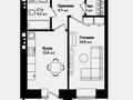 1-комнатная квартира · 39.56 м² · 12/12 этаж, Бейбарыс Султан 25 за ~ 13.5 млн ₸ в Астане, Сарыарка р-н — фото 2