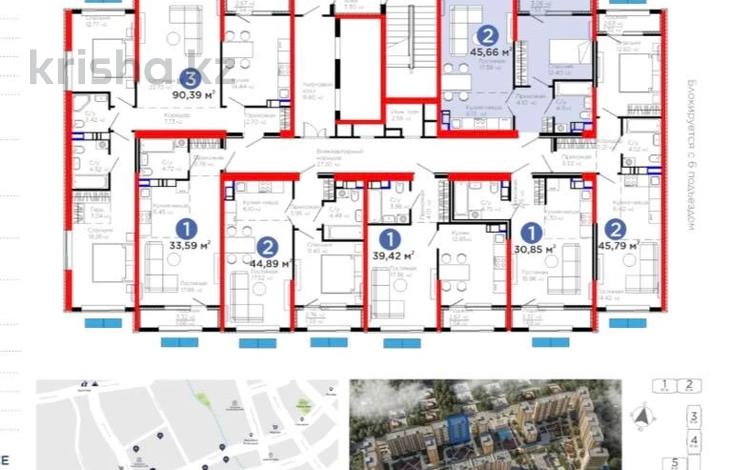 2-бөлмелі пәтер · 45.66 м² · 4/12 қабат, Белжайлау 47а — Абая, бағасы: 37 млн ₸ в Алматы, Наурызбайский р-н — фото 2