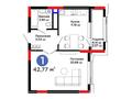 1-комнатная квартира · 42.77 м², Бухар жырау 20 за ~ 42.6 млн ₸ в Астане, Нура р-н — фото 3