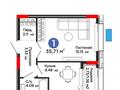 1-комнатная квартира · 36 м² · 2/9 этаж, Шоссе Коргалжын 24/2 за 21.5 млн ₸ в Астане, Нура р-н