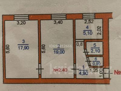 2-комнатная квартира · 52 м² · 1/5 этаж, Казыбекби 114 — Областной акимат за 20 млн ₸ в Таразе