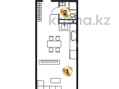 1-бөлмелі пәтер · 33.3 м² · 8/9 қабат, ул. Сыбызгы 103, бағасы: 17.5 млн ₸ в Алматы, Жетысуский р-н