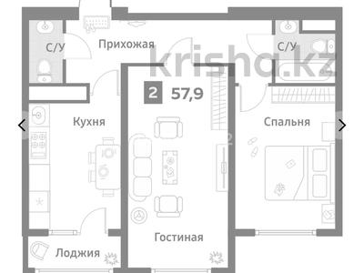 2-комнатная квартира, 57.9 м², 9/12 этаж, мкр Аккент, Шарипа Омарова 5 — Фаризы Онгарсыновой за 25 млн 〒 в Алматы, Алатауский р-н