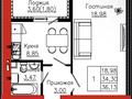 1-комнатная квартира · 36.13 м² · 2/12 этаж, Айтматова 19 за 15.8 млн ₸ в Астане, Нура р-н
