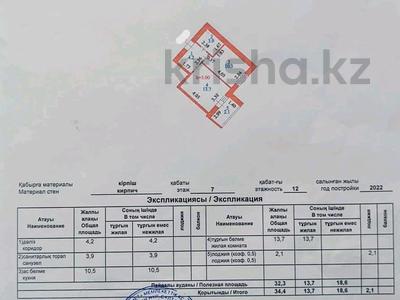 1-бөлмелі пәтер · 35 м² · 7/12 қабат, ​Чингиз Айтматов 52, бағасы: 15.3 млн 〒 в Астане, Сарыарка р-н