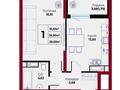 1-комнатная квартира · 38.69 м² · 14/16 этаж, Чингиз Айтматов 24/14 за 25 млн ₸ в Астане, Нура р-н