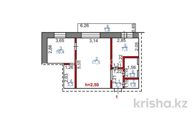 2-комнатная квартира · 48 м² · 1/9 этаж, Парковая 110 а — Парковая район аттракционов за 25 млн ₸ в Рудном — фото 2