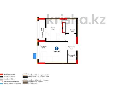 1-бөлмелі пәтер · 38 м² · 11/14 қабат, Е 101 5, бағасы: 25.5 млн 〒 в Астане, Есильский р-н