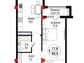 1-бөлмелі пәтер · 46.9 м² · 12/14 қабат, Мкр. 18, бағасы: ~ 15 млн ₸ в Актау, 18-й мкр  — фото 2