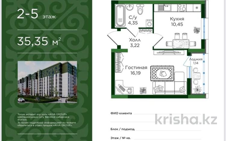1-комнатная квартира · 36 м² · 3/9 этаж, А 102 13 за 13.1 млн ₸ в Астане, Сарайшык р-н — фото 4