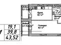 1-комнатная квартира, 43.52 м², Косшыгулулы 159 за ~ 13.5 млн 〒 в Астане, Сарыарка р-н — фото 2