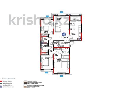 3-бөлмелі пәтер · 129 м² · 3 қабат, ул. Байдибек би — 15% скидка, бағасы: ~ 76 млн ₸ в Шымкенте, Абайский р-н