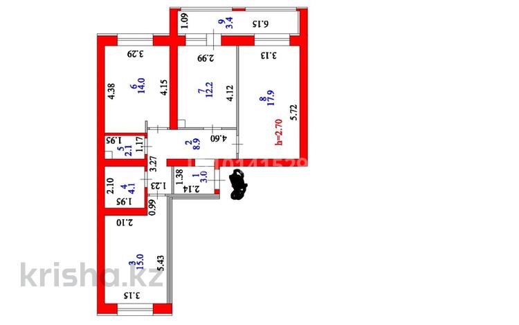 3-бөлмелі пәтер · 80.6 м² · 8/9 қабат, Айтматова — Молдагалиева, бағасы: 40 млн ₸ в Астане, Нура р-н — фото 2